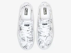 Sale Women's Breezie Canvas Hand Drawn Print Sneaker Women Lace Ups