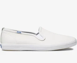 Online Women's Champion Leather Slip On Sneaker Women Leather