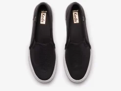 Hot Women's Double Decker Emboss Leather Slip On Sneaker Women Leather