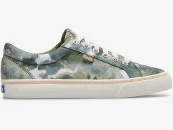 Discount Women's Jump Kick Canvas Abstract Floral Print Sneaker Women Lace Ups