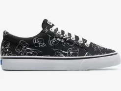 Best Women's Jump Kick Canvas Hand Drawn Floral Sneaker Women Lace Ups