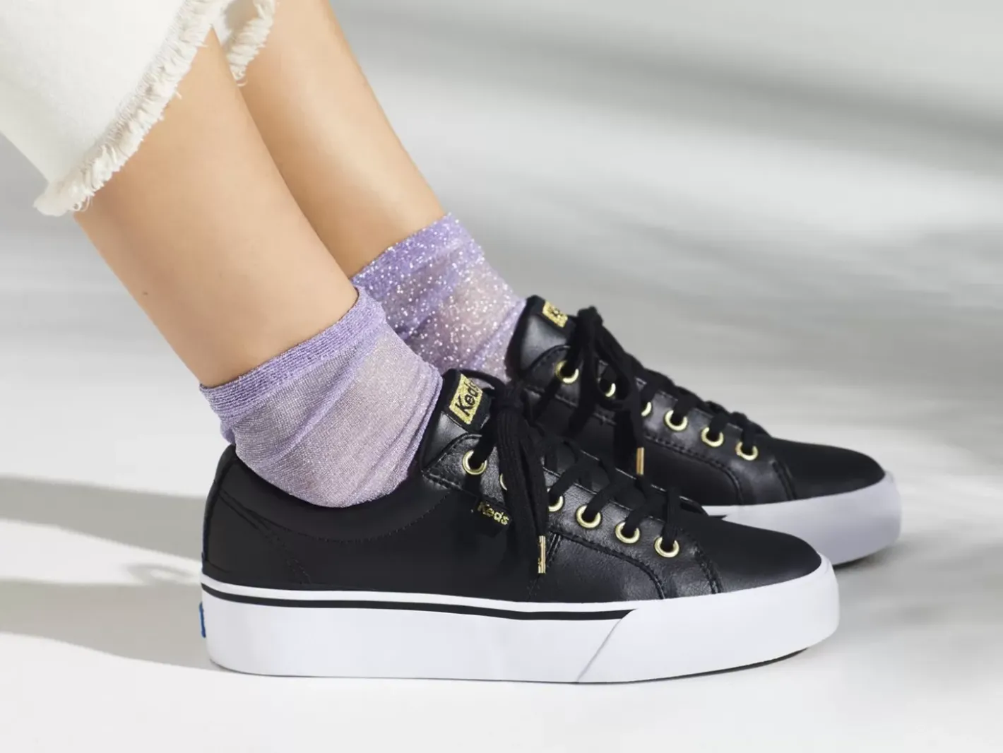 Outlet Women's Jump Kick Duo Leather Sneaker Women Platforms