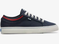 Clearance Women's Jump Kick Rib Knit Collar Sneaker Women Lace Ups
