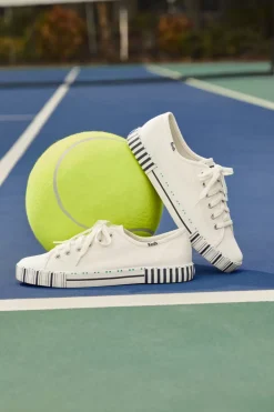 Hot Women's Kickstart Tennis Stripe Sneaker Women Lace Ups