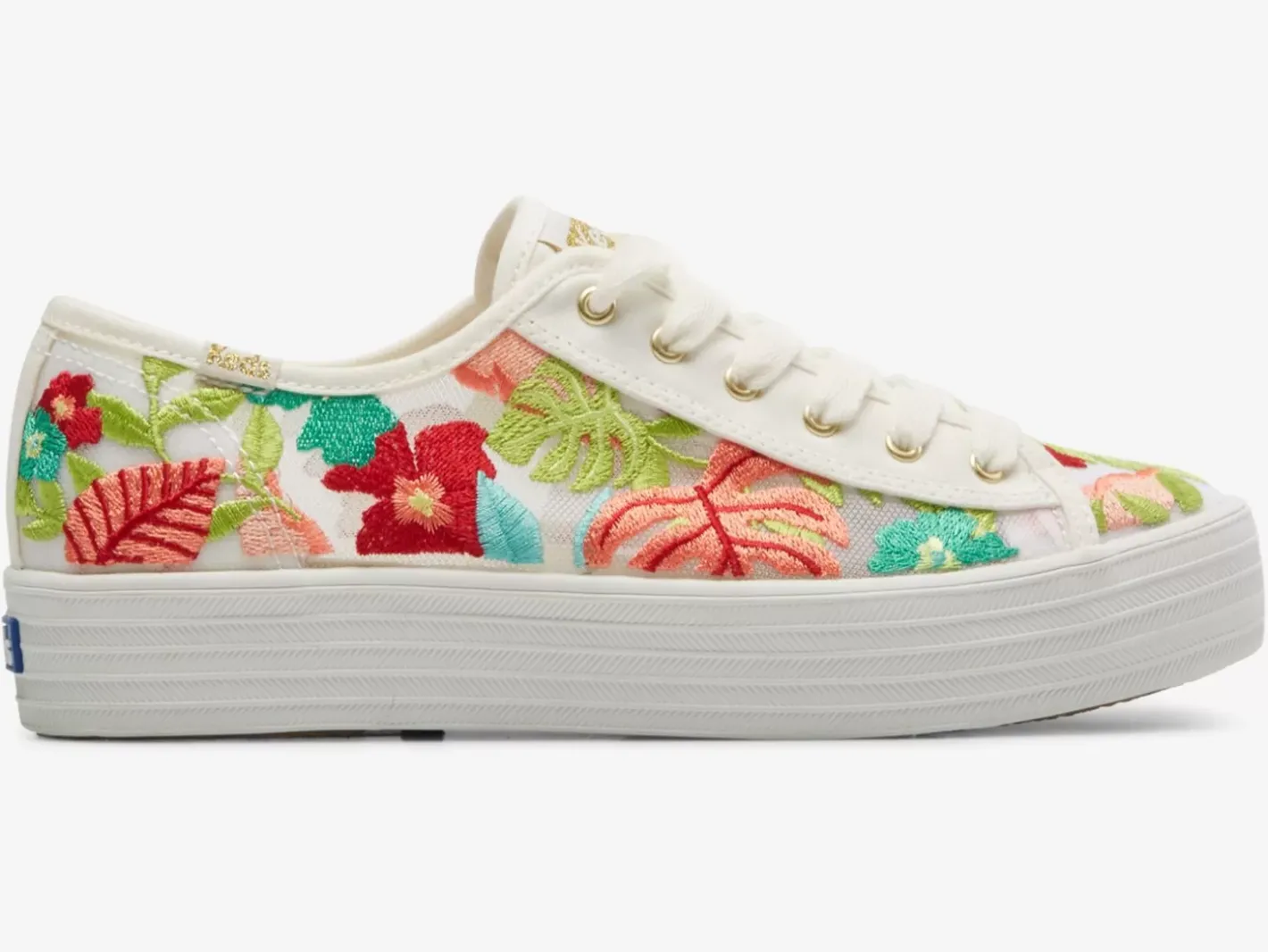 Clearance Women's Triple Kick Tropical Embroidery Sneaker Women Platforms
