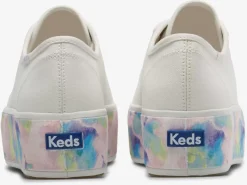 Hot Women's Triple Up Abstract Floral Foxing Sneaker Women Platforms