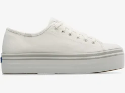 Sale Women's Triple Up Canvas Foxing Stripe Sneaker Women Platforms