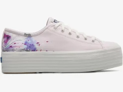 Best Women's Triple Up Canvas Painterly Floral Sneaker Women Platforms