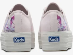 Best Women's Triple Up Canvas Painterly Floral Sneaker Women Platforms