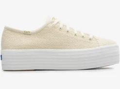 New Women's Triple Up Metallic Woven Sneaker Women Platforms