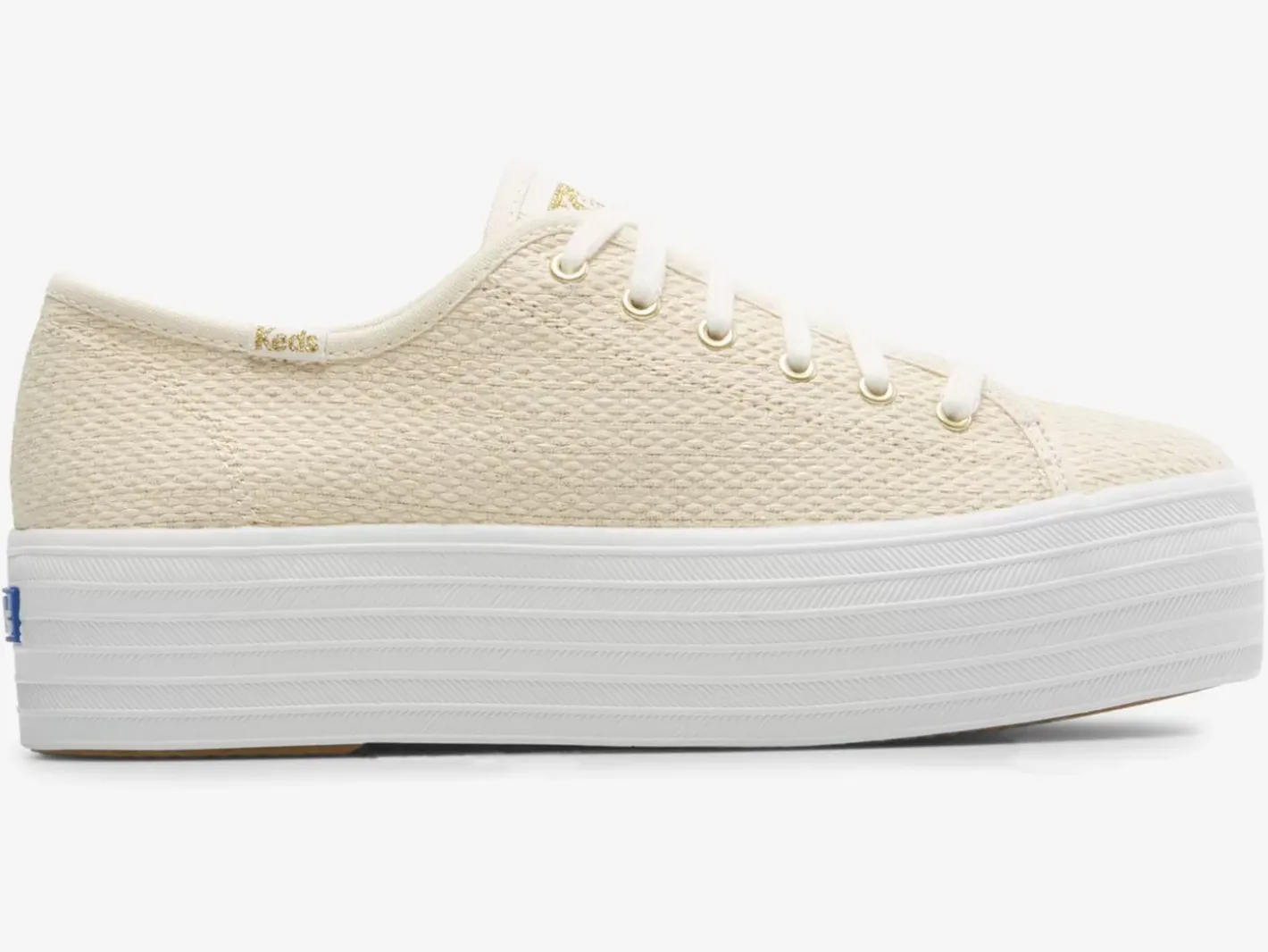 New Women's Triple Up Metallic Woven Sneaker Women Platforms