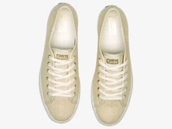New Women's Triple Up Metallic Woven Sneaker Women Platforms