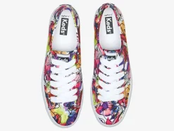 Online Women's Triple Up Watercolor Floral Sneaker Women Platforms